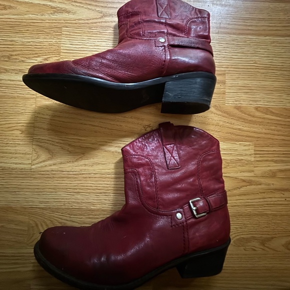 Franco Sarto Women’s  Red Leather Cowboy Boots Size 9.5 - Picture 8 of 11